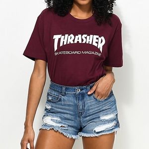 Thrasher Skate Mag T-shirt Burgundy. Size L. DS.